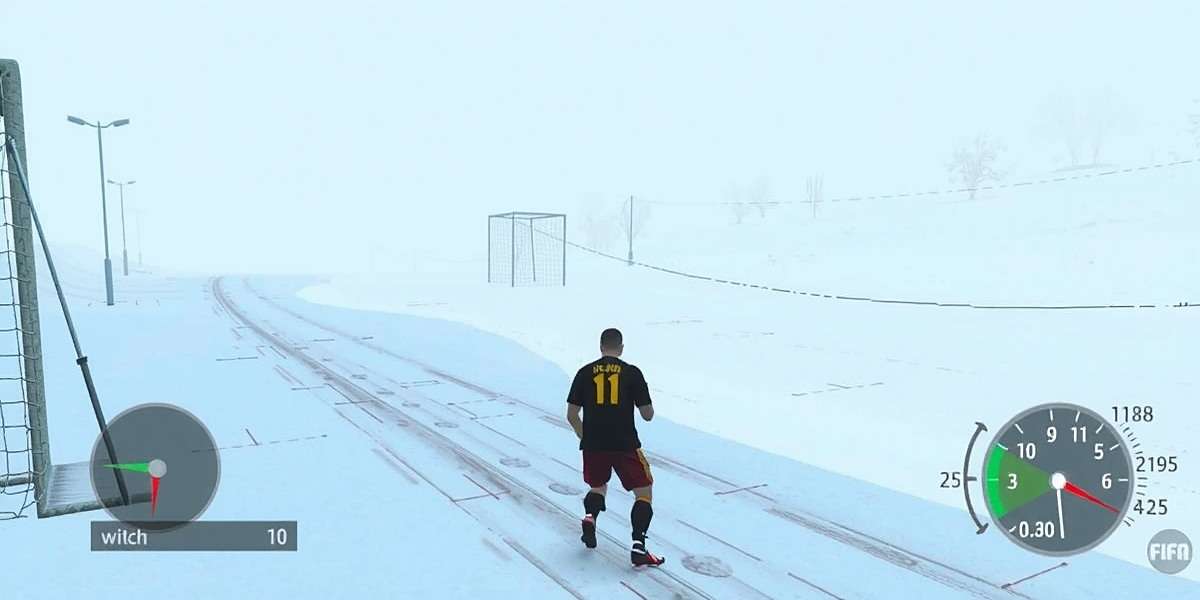 Blizzard Conditions in FIFA 09: Real Kashmir FC Journey FIFA 09: Real Kashmir FC Journey gameplay showing blizzard conditions affecting visibility, FIFA 09: Real Kashmir FC Journey watermark