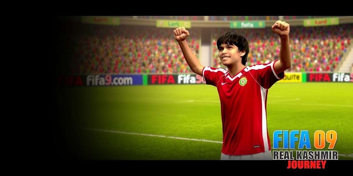 Valley Dream Mode in FIFA 09: Real Kashmir FC Journey FIFA 09: Real Kashmir FC Journey Valley Dream mode showing young Kashmiri player celebrating goal, FIFA 09: Real Kashmir FC Journey watermark